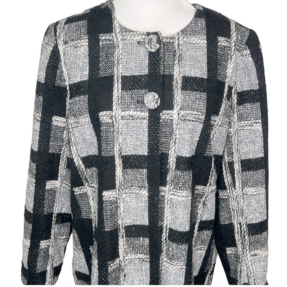 Chicos Checkered Black White Jacket - image 2